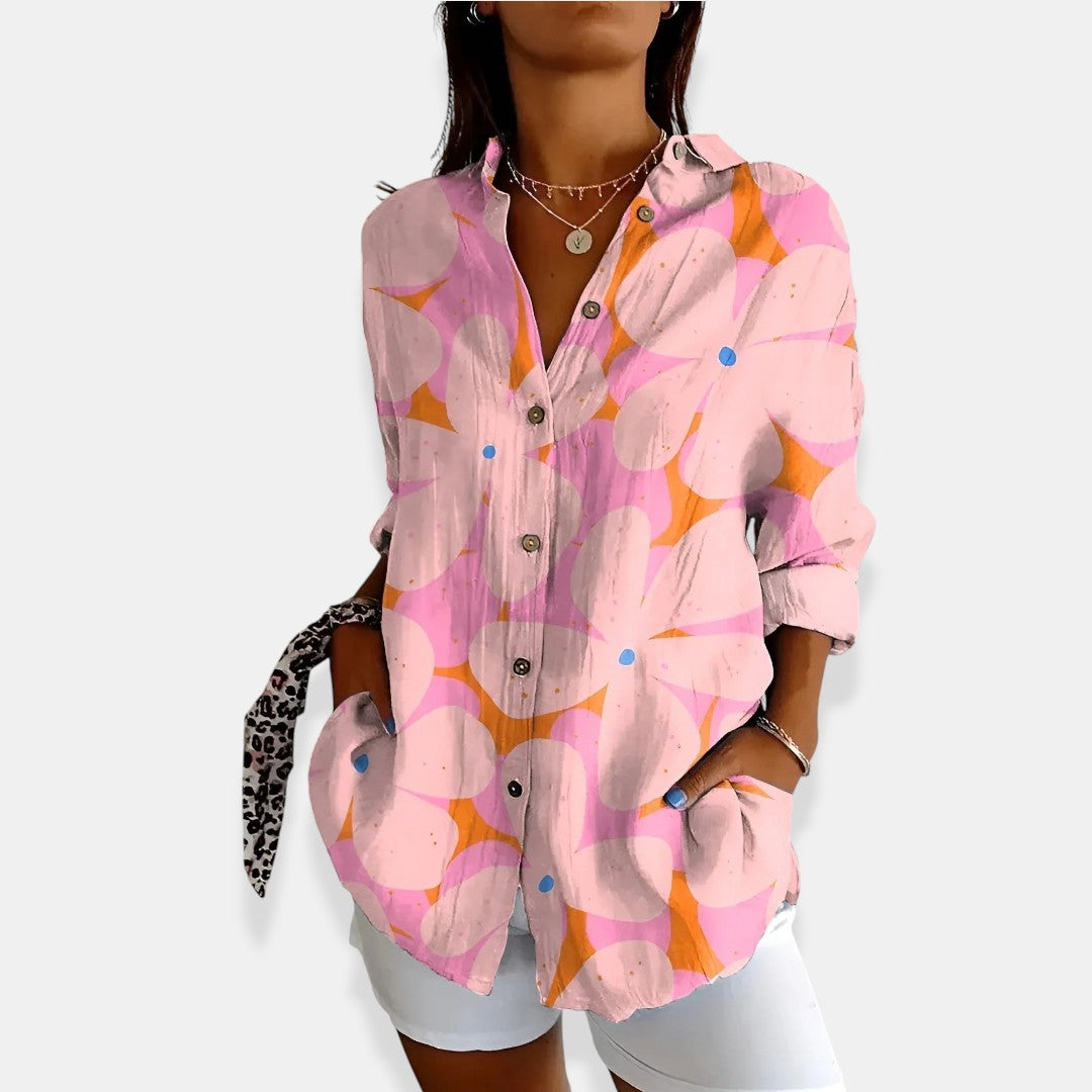 LYSSA™ | Camicetta floreale con chiusura a bottoni