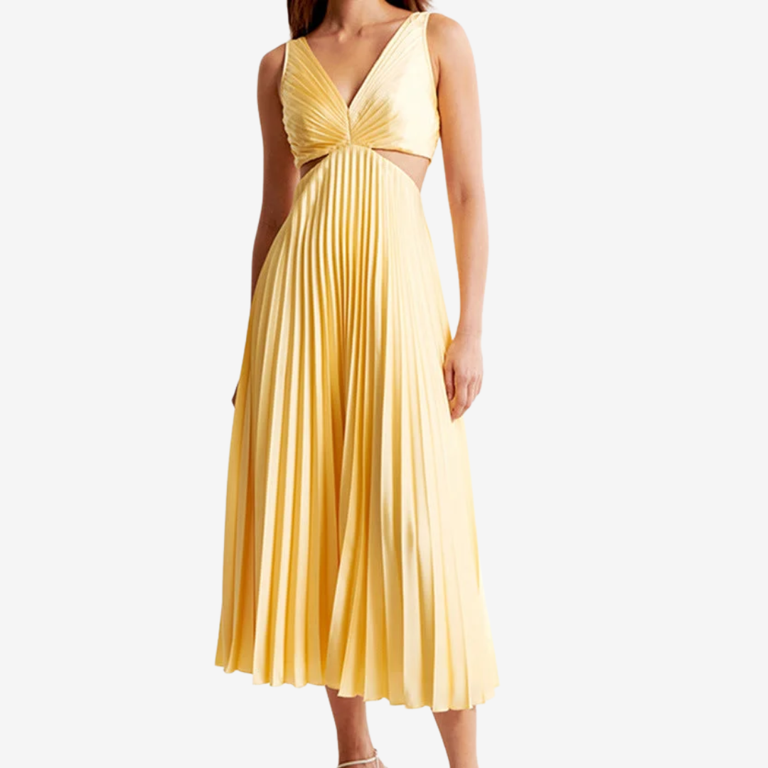 Vivienne™ Abito da sera midi plissettato con schiena scoperta